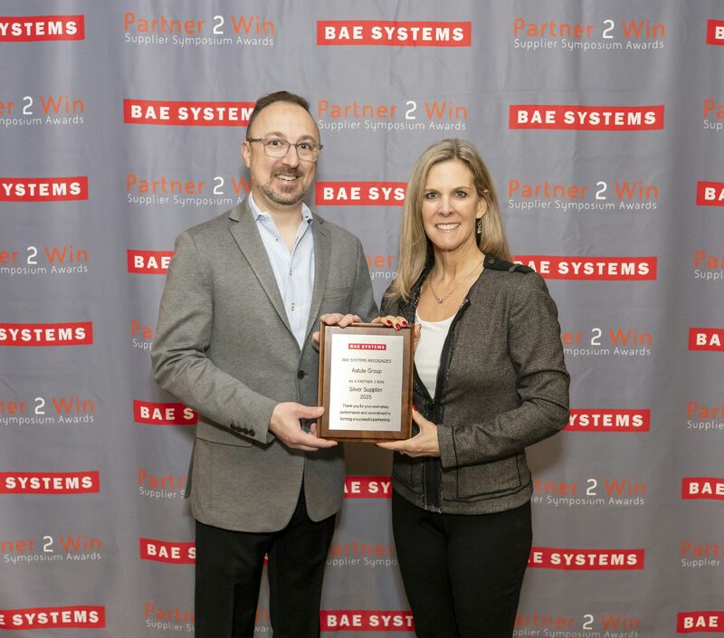 Astute Group receiving BAE Systems Silver Award for excellence in defence supply chain performance